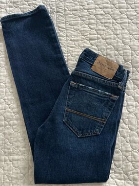 Abercrombie Kids Boys Jeans Size 12 Slim The A&F Slim Straight Cotton Denim